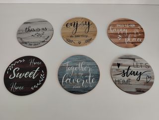Juego 6 posavasos madera