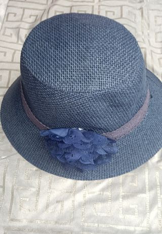 Sombrero de verano Azul con flor
