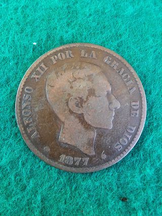 Moneda 10 centimos Alfonso XII 1877