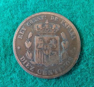 Moneda 10 centimos Alfonso XII 1877