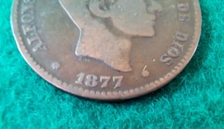 Moneda 10 centimos Alfonso XII 1877