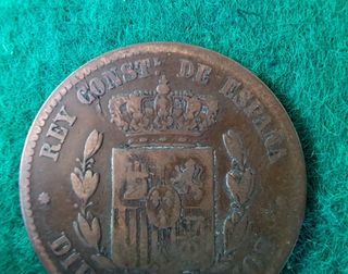 Moneda 10 centimos Alfonso XII 1877