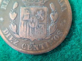 Moneda 10 centimos Alfonso XII 1877