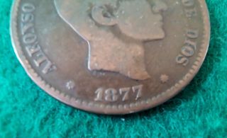 Moneda 10 centimos Alfonso XII 1877