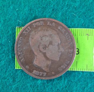 Moneda 10 centimos Alfonso XII 1877