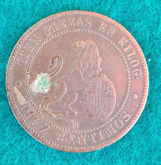 moneda 10 centimos 1870 Gobierno Provisional
