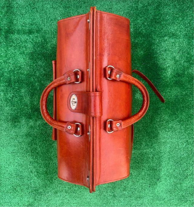 Maleta Cuero Vintage Old School