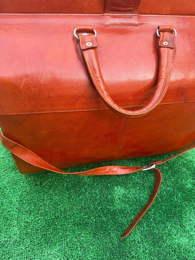 Maleta Cuero Vintage Old School