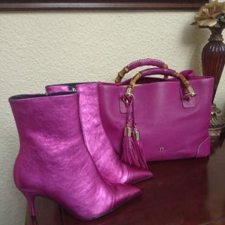 Botines de piel fucsia de BRONX nuevos 