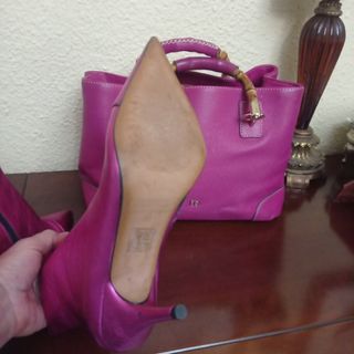 Botines de piel fucsia de BRONX nuevos 