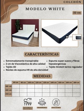 Somier con Colchon 150x190cm ¡OFERTA INCREÍBLE!