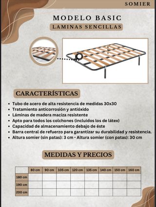 Somier con Colchon 150x190cm ¡OFERTA INCREÍBLE!