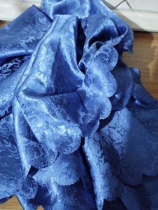 Tovaglia rasata blu vintage