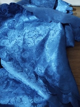 Tovaglia rasata blu vintage