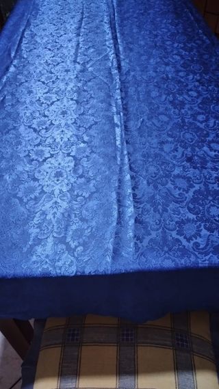 Tovaglia rasata blu vintage