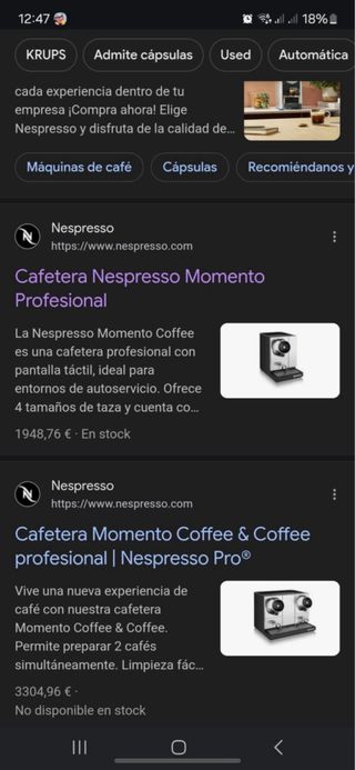 Cafetera Nespresso Momento Profesional(ofertaa)