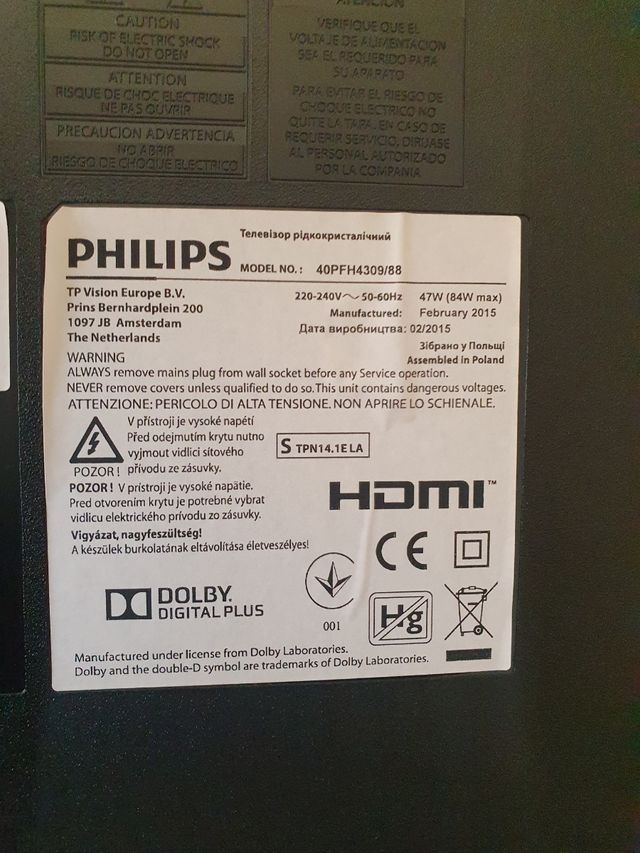 Televisor philips 40 pulgadas