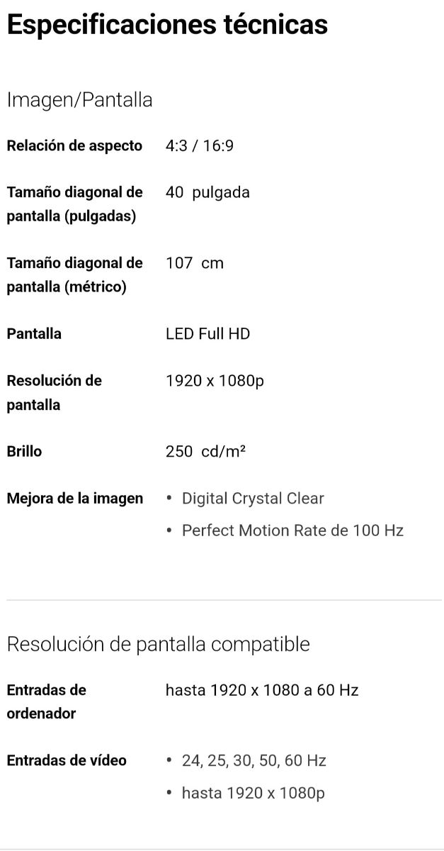 Televisor philips 40 pulgadas