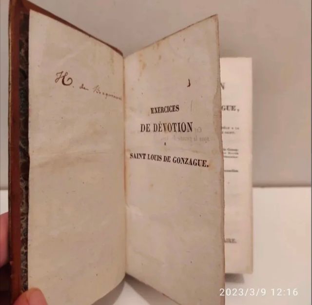 Exercices de Dévotion à Saint
Louis de Gonzague.