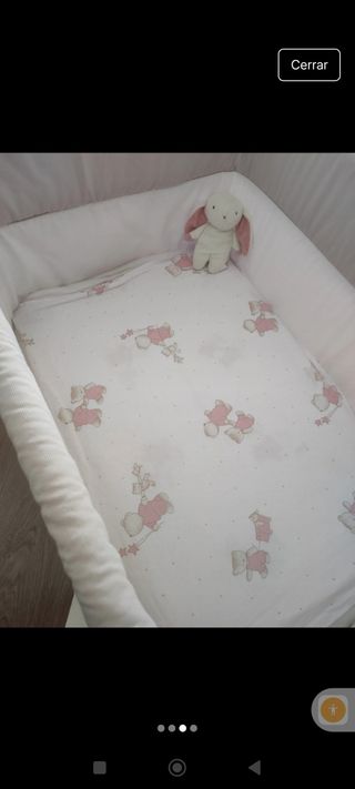 Mini cuna madera lacada blanca