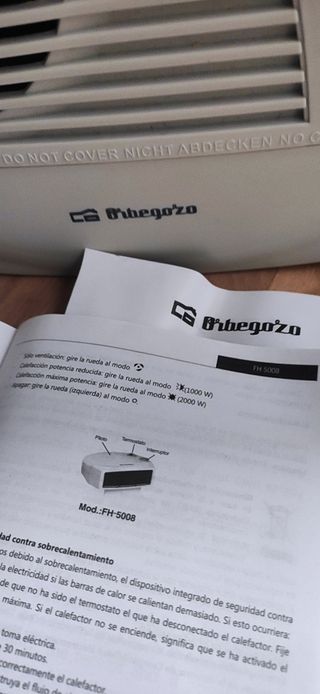 Calefactor ventilador Orbegozo. Cómo nuevo