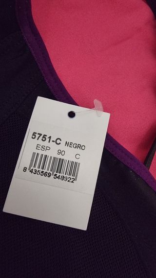 Sujetador deportivo negro 90C nuevo 