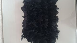 Falda negra de plumas
