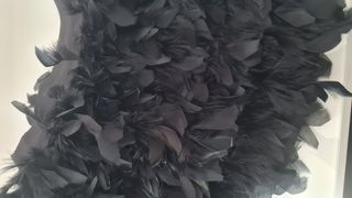 Falda negra de plumas