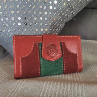 Monedero cartera de piel y ante