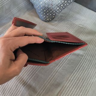 Monedero cartera de piel y ante
