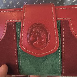 Monedero cartera de piel y ante