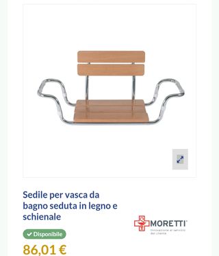 Sedile per vasca da bagno sanitario