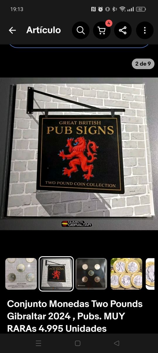 Conjunto monedas 2 pounds Gibraltar 2024