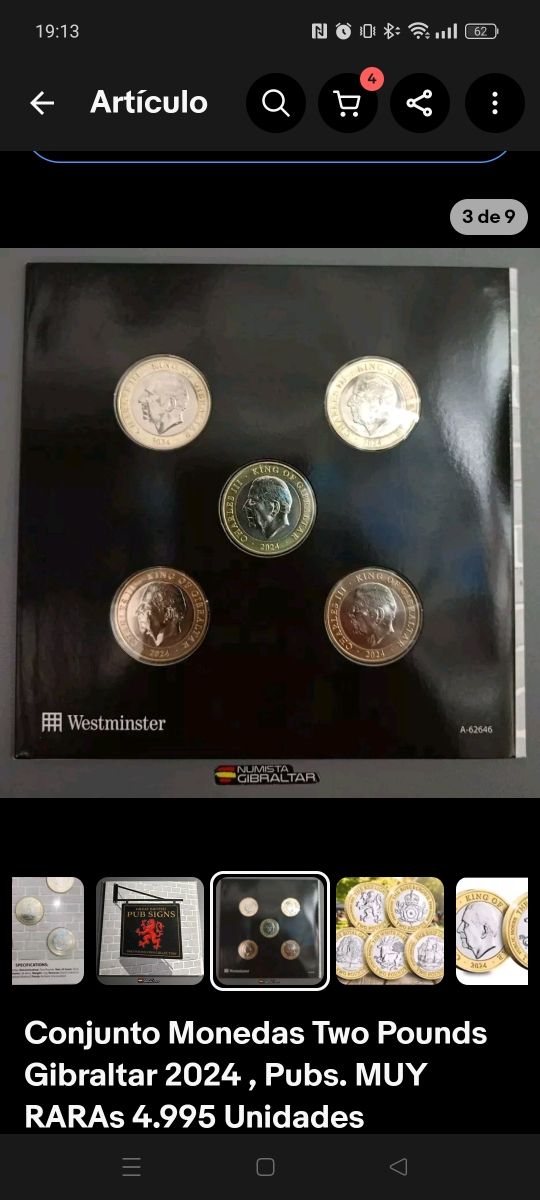 Conjunto monedas 2 pounds Gibraltar 2024