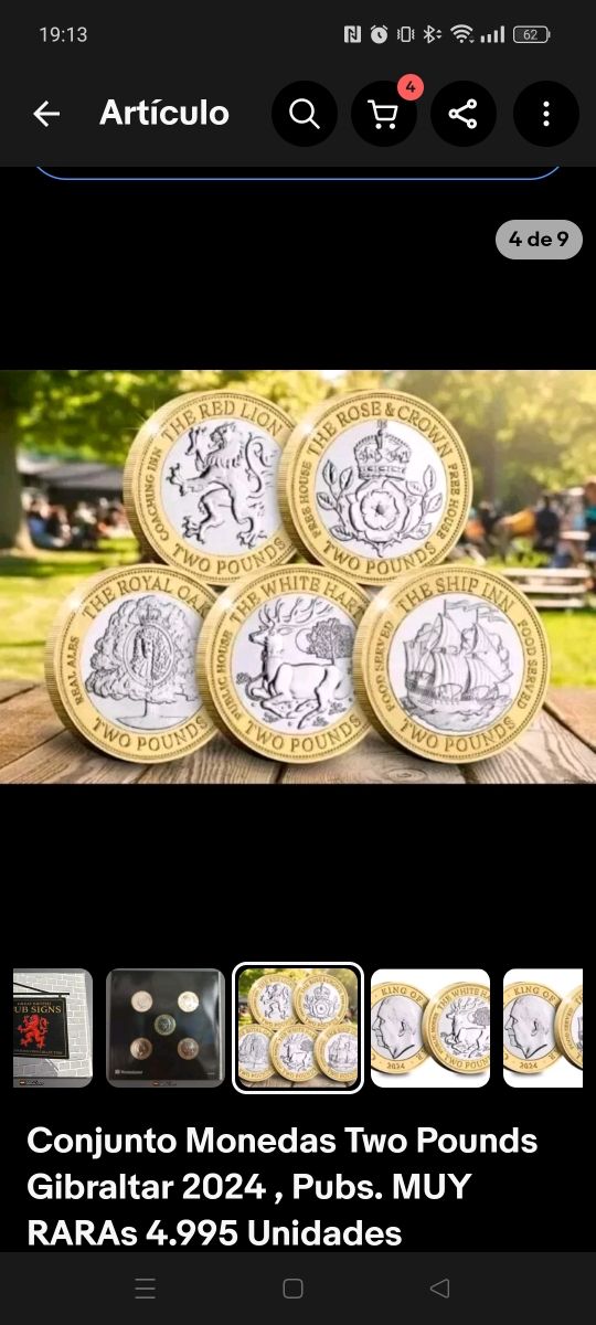 Conjunto monedas 2 pounds Gibraltar 2024