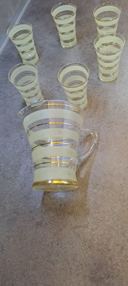 Set Caraffa e bicchieri vintage