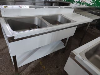 FREGADERO DOBLE ACERO INOX NUEVO 1'8M