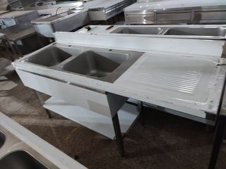 FREGADERO DOBLE ACERO INOX NUEVO 1'8M