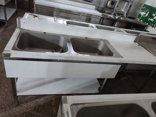 FREGADERO DOBLE ACERO INOX NUEVO 1'8M