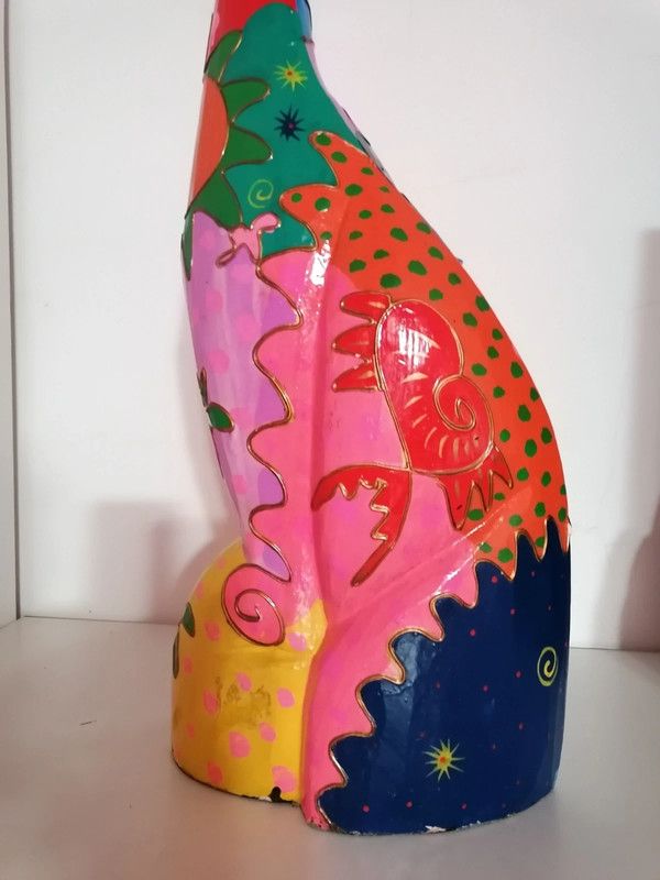 Girafa colorida de 1m feita á mão