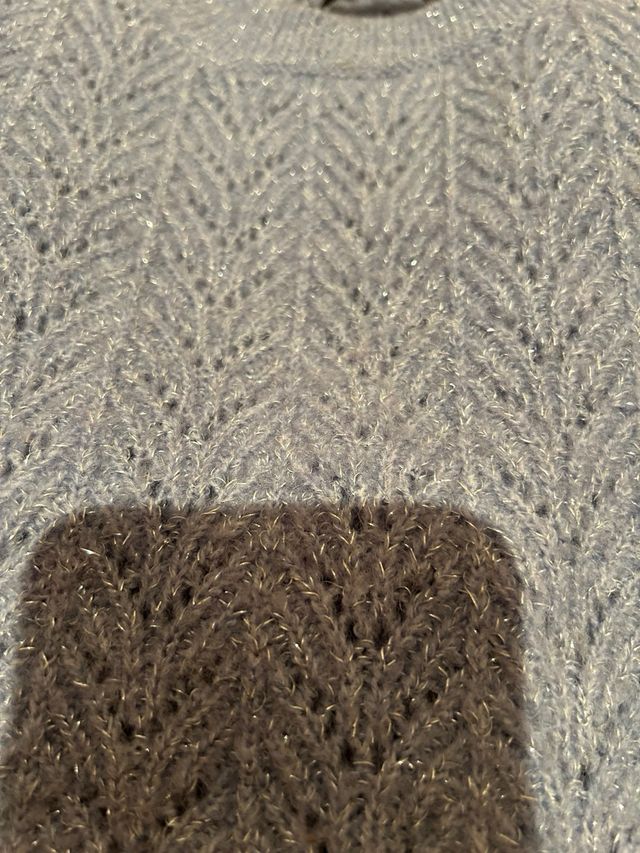 Jersey calado azul lurex