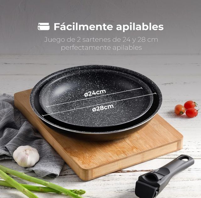 🆕 Juego de 2 Sartenes de Aluminio Prensado