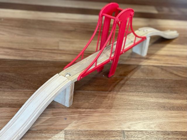 Accesorios tren madera: puente levadizo co