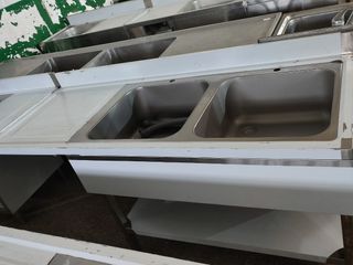 FREGADERO DOBLE DE ACERO INOX NUEVO 1,8M