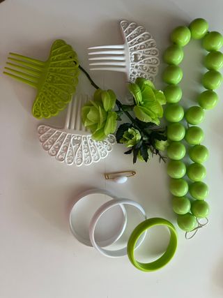Accesorios sevillana verde/blanco