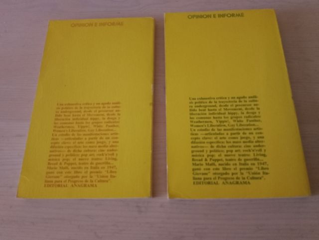 LIBRO LA CULTURA UNDERGROUND 2 VOLUMENES 