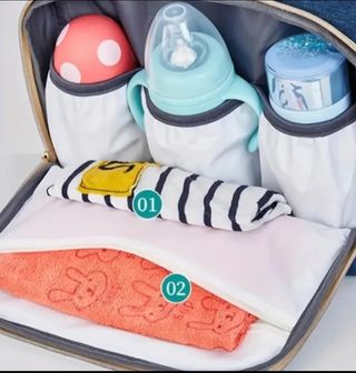 Bolso,mochila maternal.Azul,Blanco.Carito  niños