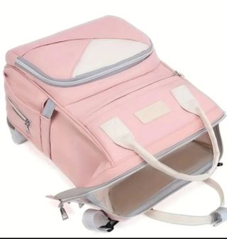 Bolso,mochila maternal.Rosa,Blanco.Carito niños.