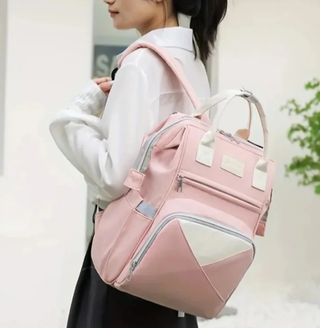 Bolso,mochila maternal.Rosa,Blanco.Carito niños.