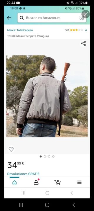 Paraguas caballero tipo escopeta
